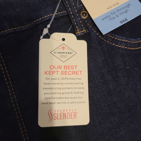 St. John's Bay Straight Leg Mid Rise Tummy Control Jeans - Picture 4 of 9